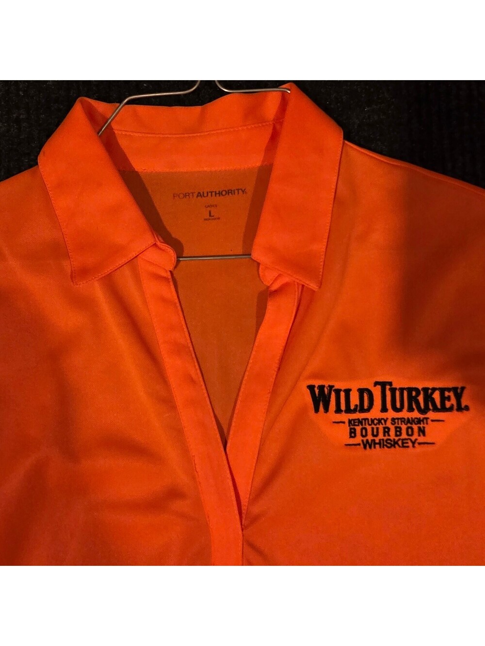 Port Authority Ladies Large Orange Wild Turkey Bourbon Whiskey Polo Shirt